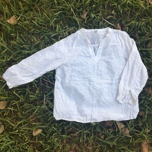 Old Navy All White V Neck Blouse